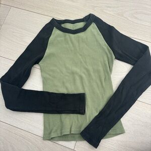 Green and Black Long Sleeve Top Brandy Melville/John Galt